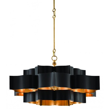 Currey Grand Lotus Black Large Chandelier 9000-0429